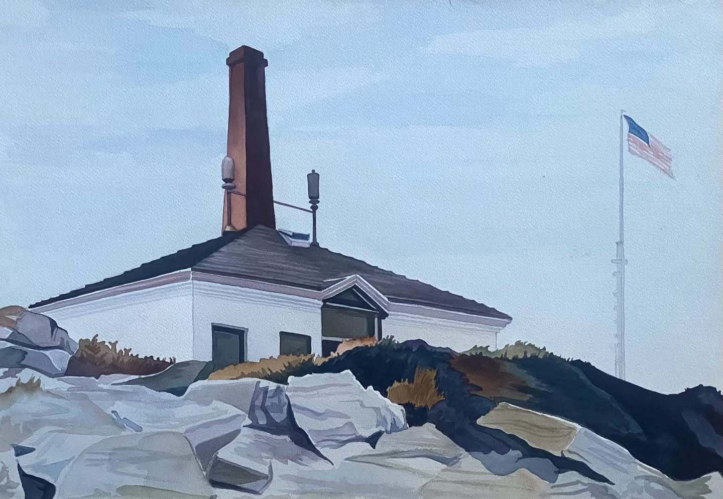 ‘House of the Foghorn, I’ - My Copy of an Edward Hopper Original
